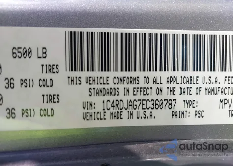 2014 Dodge Durango Sxt из США, поврежденный, VIN 1C4RDJAG7EC360787